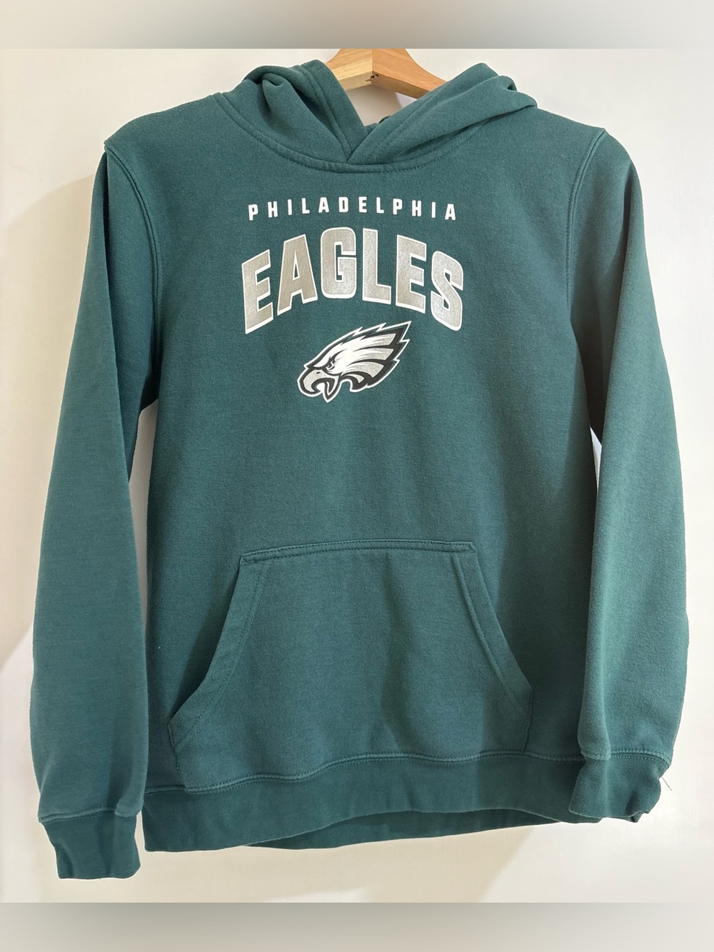 NFL Team Apparel Philadelphia Eagles Green Youth Hoodie Sweatshirt L 14-16